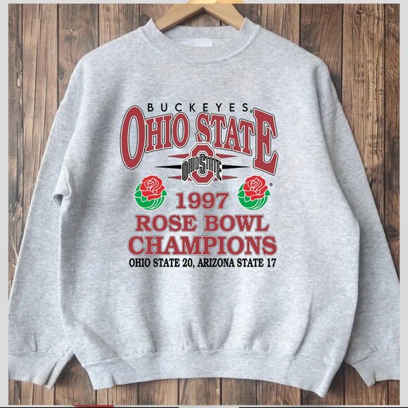 Ohio State Buckeyes Sweatshirt, Retro Buckeyes 1997 Rose Bowl Football Shirts - Picture 2 of 2